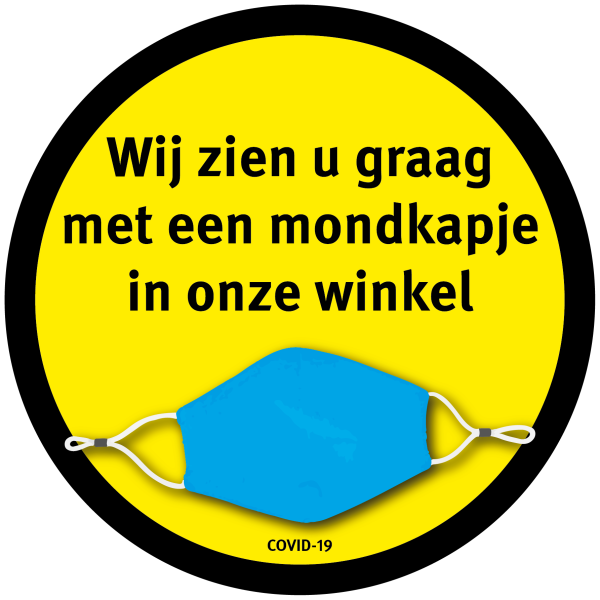 Mondkapje in Winkel-sticker